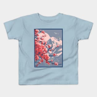 Cherry Blossoms Mountain Kids T-Shirt